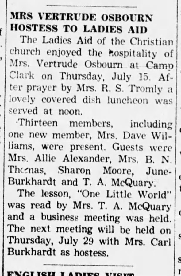 Newspaper excerpt about Gertrude