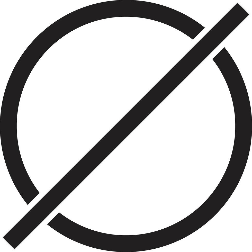 A black empty-set symbol: a circle crossed by a diagonal line