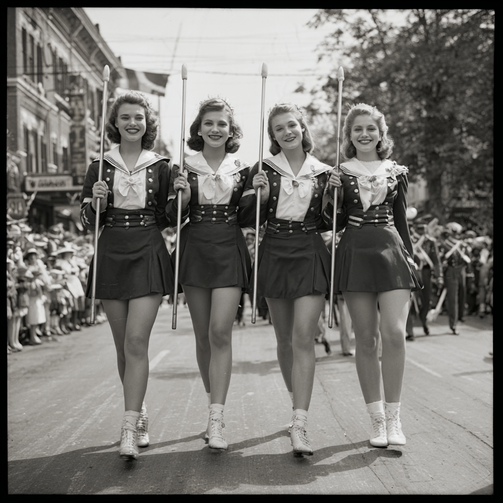 Young women marching in parade, Pikeville, Kentucky, 1890s