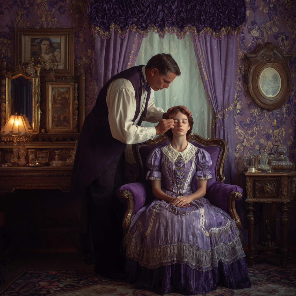 Victorian-era illustration of a mesmerist