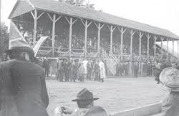 The grandstand at Zoo Park in Springfield, Missouri, circa 1897