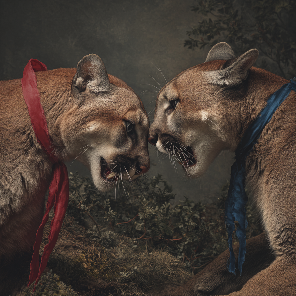 Two wildcats fighting on Van's Knob
