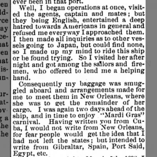 Newspaper clipping about Mardi Gras