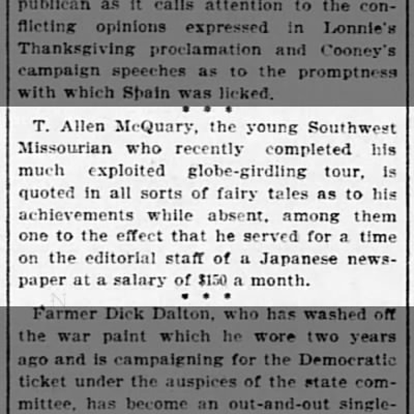 Mack in Yokohama — Kansas City Journal, 1898