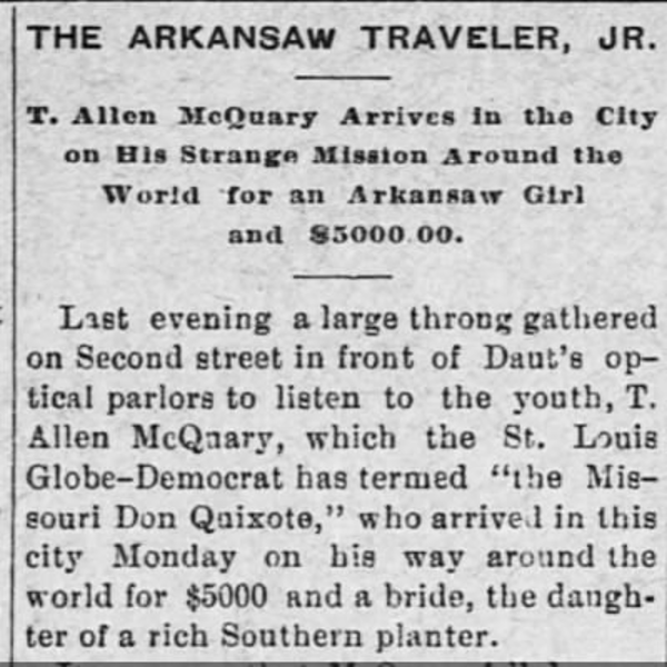The Dalles Weekly Chronicle clipping, 1898 — part one
