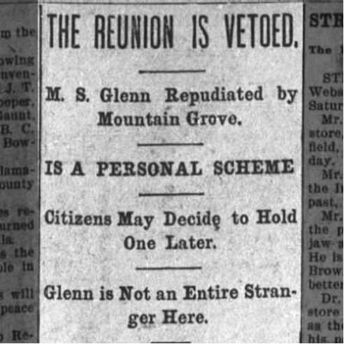Springfield Leader and Press clipping about M.S. Glenn and the GAR reunion scandal, 1898