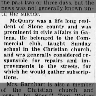 McQuary teaching Sunday School at the Christian Church in Galena, Missouri