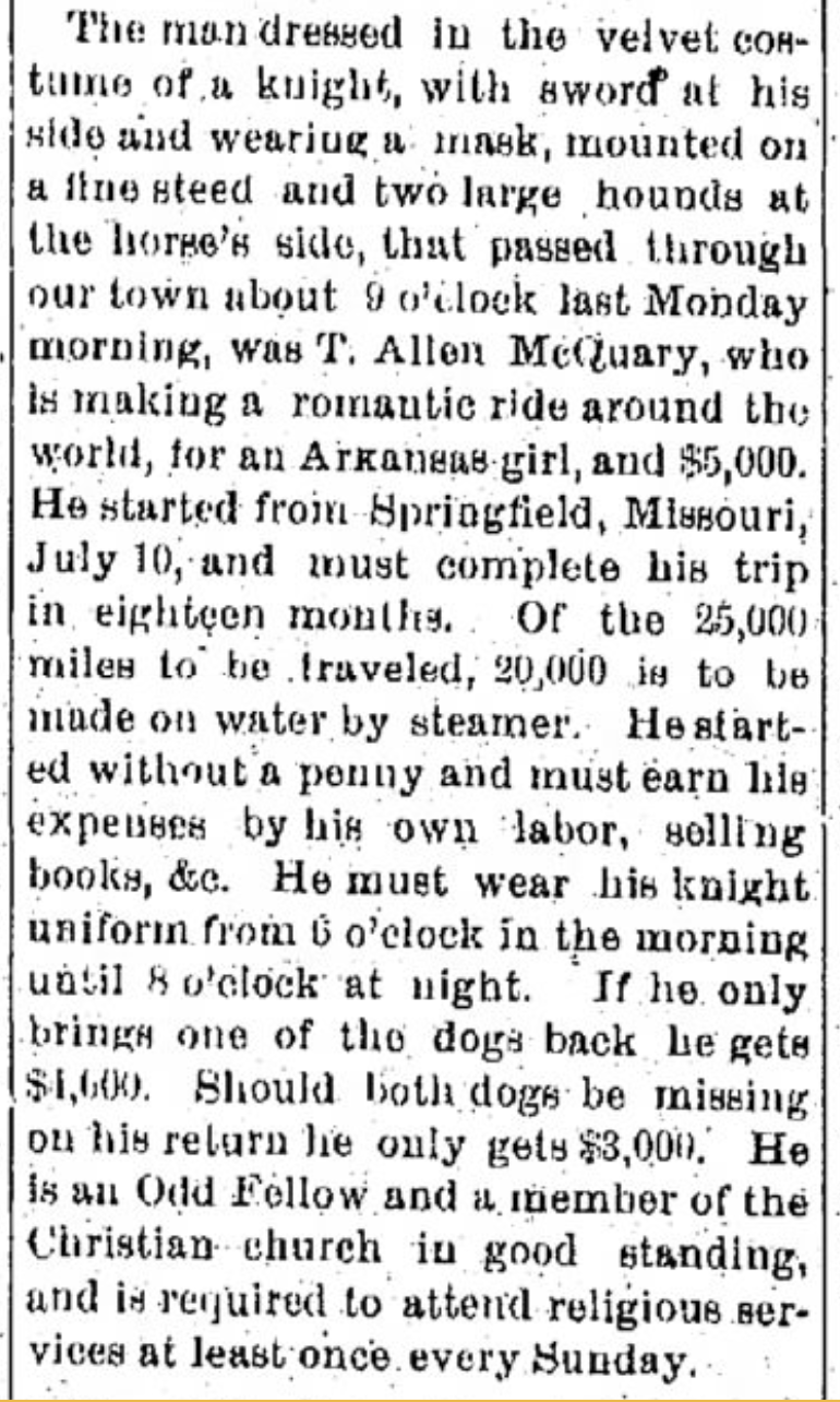 Newspaper clipping from The Cambridge City Tribune, October 14, 1897