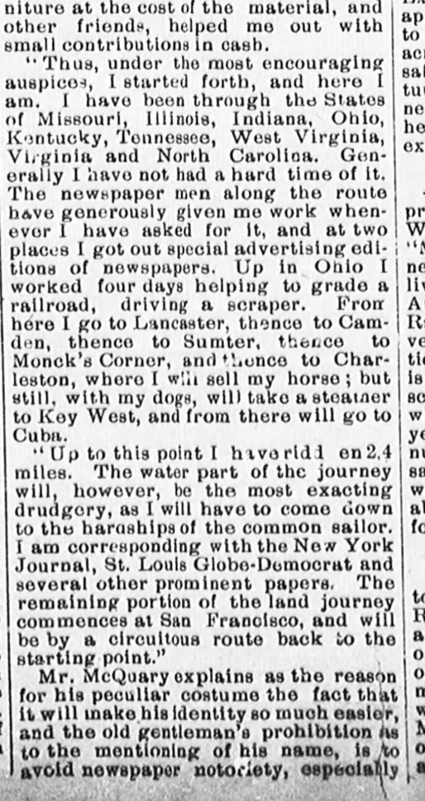 Newspaper clipping from The Laurens Advertiser, January 4, 1898