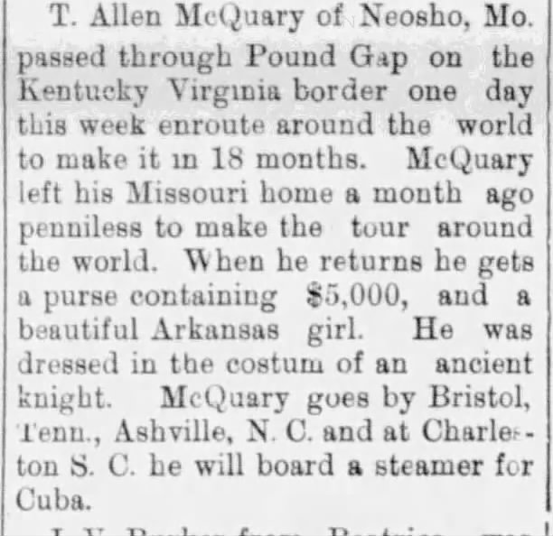 Newspaper clipping from The Mountain Echo, November 26, 1897