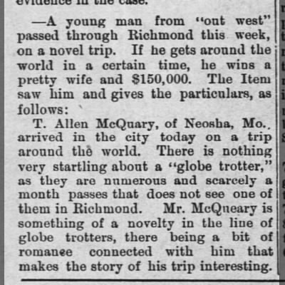 Newspaper clipping from Hagerstown Exponent, October 20, 1897