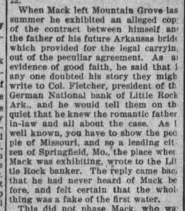 Newspaper article about reporter investigating the Arkansas girl story