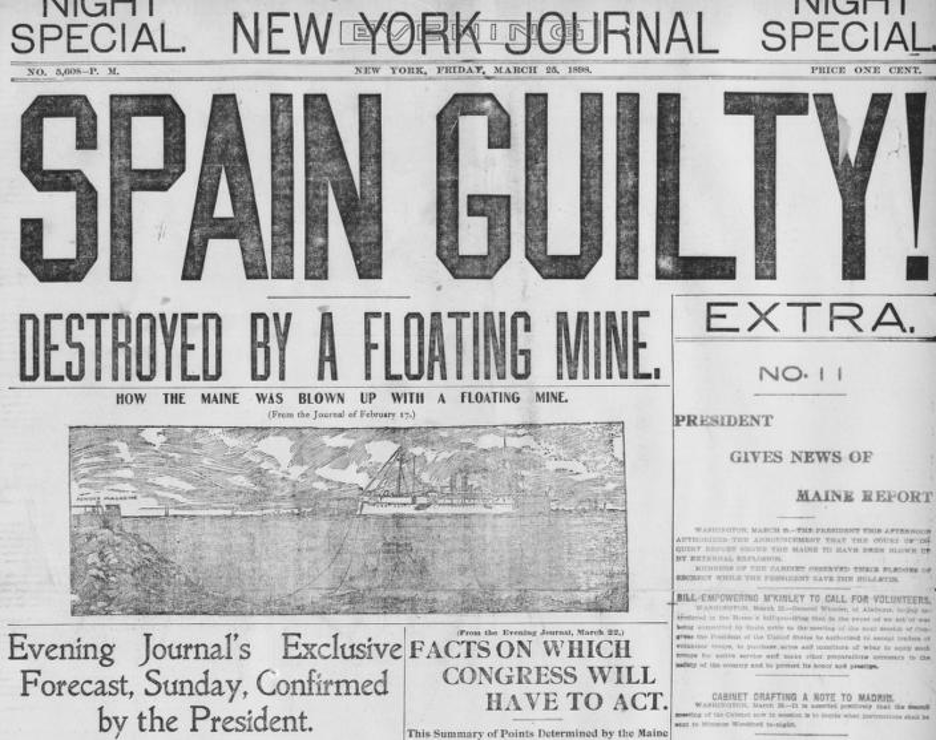 Remember the Maine newspaper headline