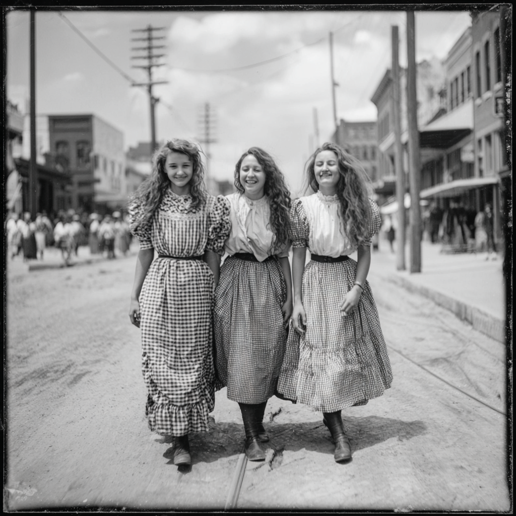 Three Pretty Girls illustration